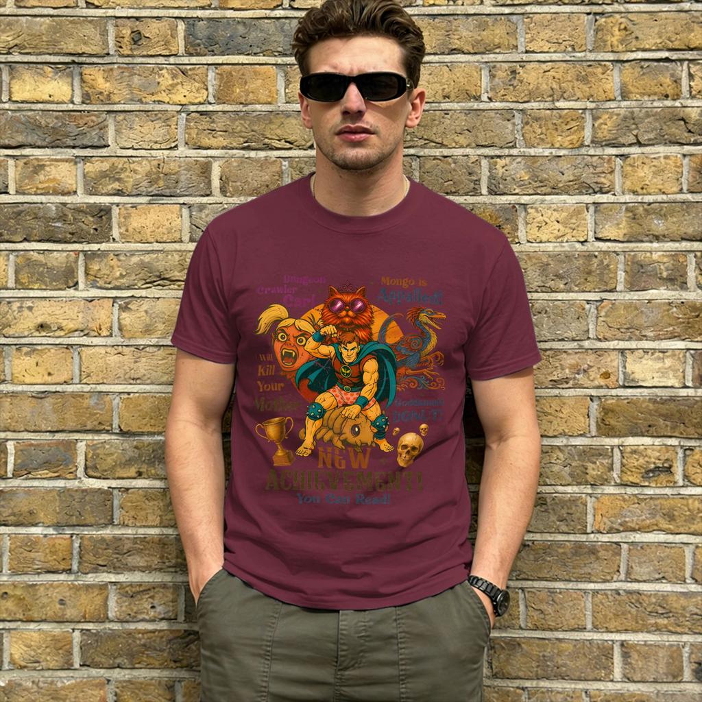 Dungeon Crawler Carl T Shirts for Unisex 100 Cotton Vintage TShirt O Neck Retro Bookish Tee Shirt Short Sleeve Tops Plus Size
