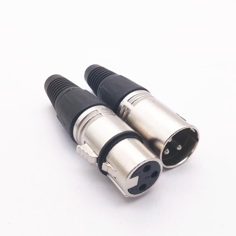 Black 3-Pin XLR Connector: Male and Female Swiss Plug for Mixer & Microphone Cable Wiring