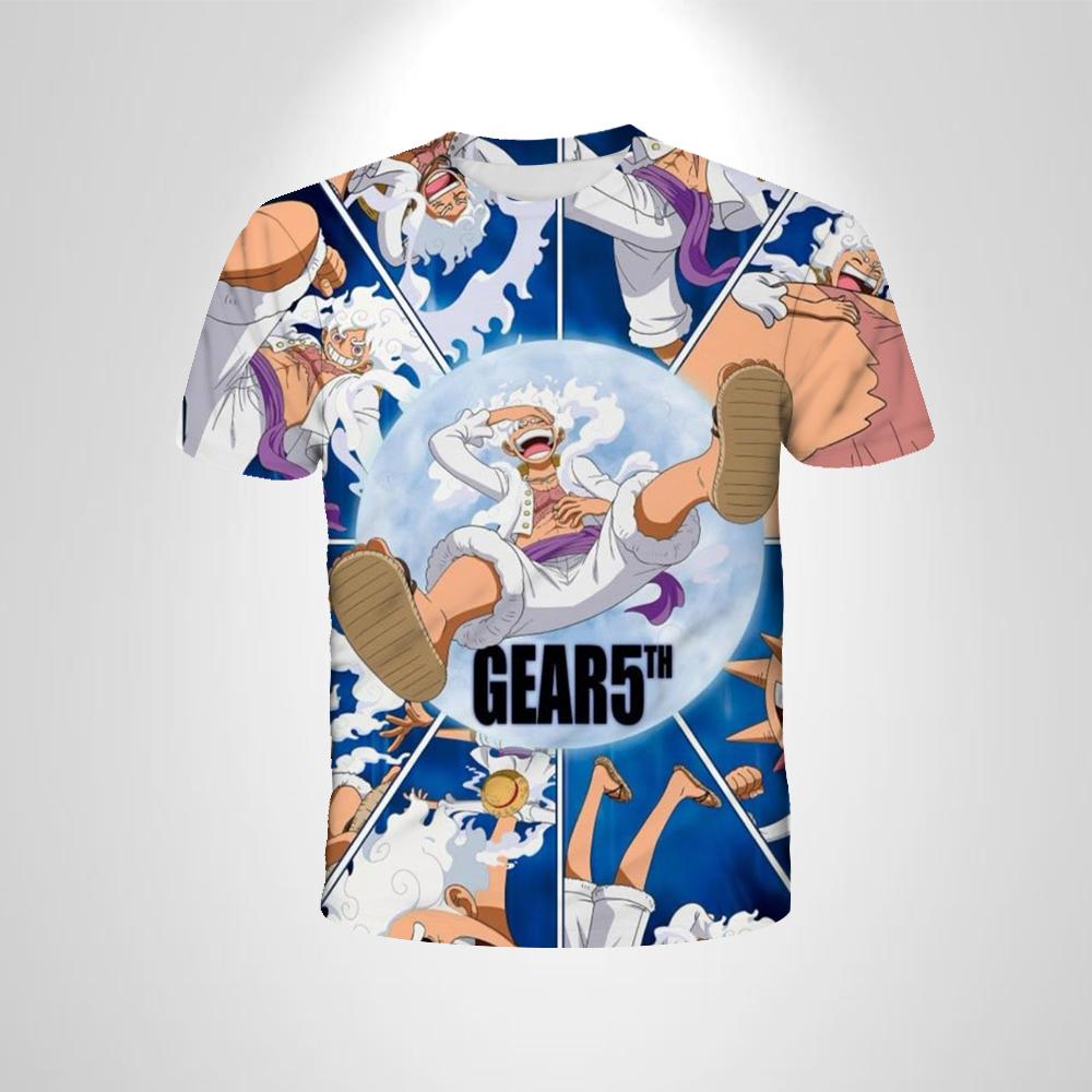 Anime One Piece Boy T-shirt Cosplay Luffy Cartoon Short-sleeved Men's Top Boy Loose Cool Gift Clothing Casual Adult T-shirt