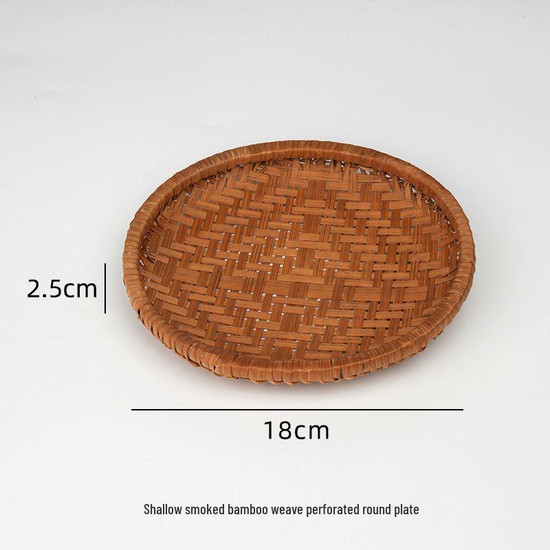 Bamboo Round Winnowing Basket Tray for Drying & Display