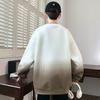 Autumn Tops for Men Middle School Students Loose Round Neck Gradient Color Long Sleeve T-shirt Big Children's Jacket Teenagers Autumn Sweatshirt