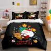 Santa and Reindeer Christmas Set Bedding Duvet Cover Set (1*Duvet Cover 2*Pillowcases, Without Duvet Insert)
