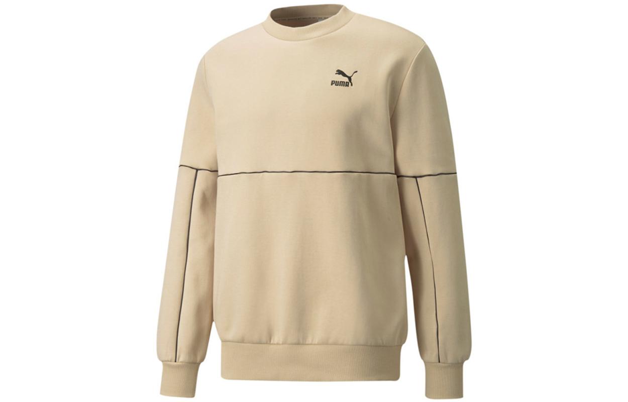 PUMA Sweatshirts Men s Khaki Crew Neck Moderate Regular 534410-20 S