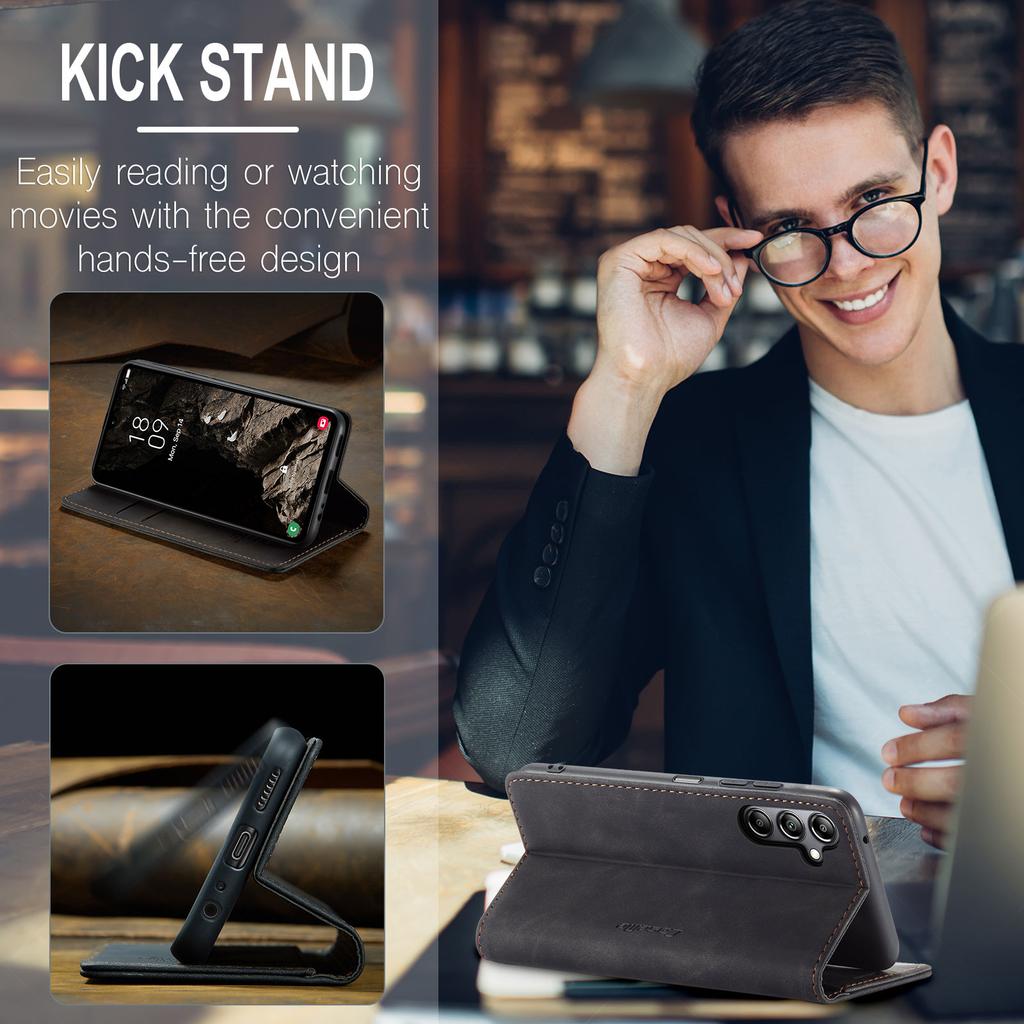 Flip Wallet Case for Samsung Galaxy A55 5G A35 5G A25 5G A05S (2026), Leather Magnetic Folio Cover with Card Holder