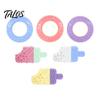 Pet Cooling Summer Essentials Dog Chew Toy, Popsicle Ice Freezer Donut Shape Durable Rubber Teething Toy Teeth Cleaning Reusable Freeze for
