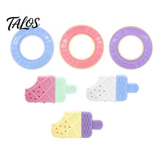Pet Cooling Summer Essentials Dog Chew Toy, Popsicle Ice Freezer Donut Shape Durable Rubber Teething Toy Teeth Cleaning Reusable Freeze for