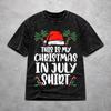 Novelty Men Women Christmas In July Vacation Tee Shirt Oversize Washed  T Shirts Outfits