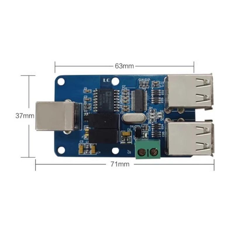 Industrial 4Channel USB Isolation Board Isolator Module Compatible for USB2.0 Devices and High Voltages Environment