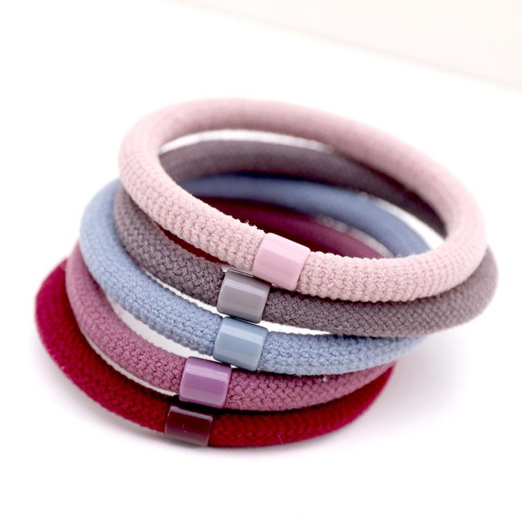 2023 New Seamless Elastic Rubber Band Cotton High Stretch Hair Tie Cute Kids Hair Binding Rope