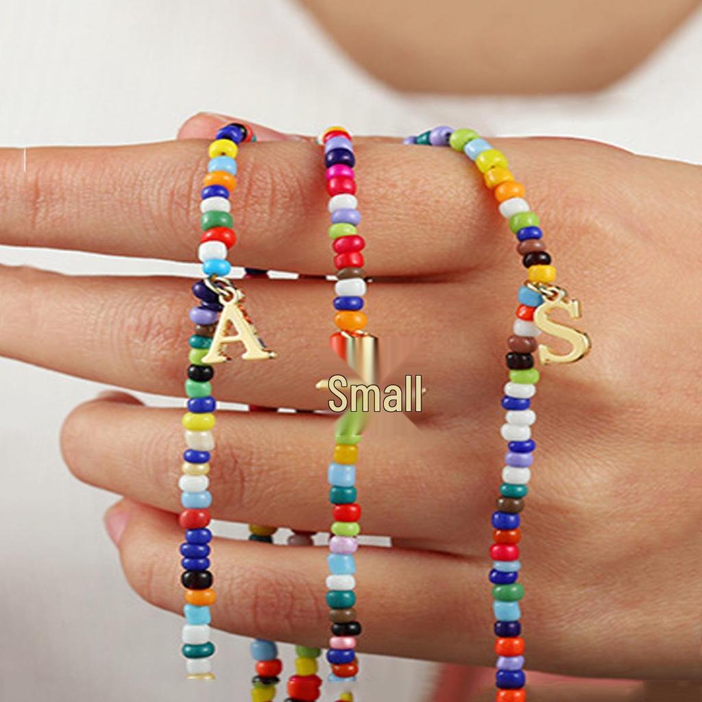Bohemian Beaded Letter Necklace for Women