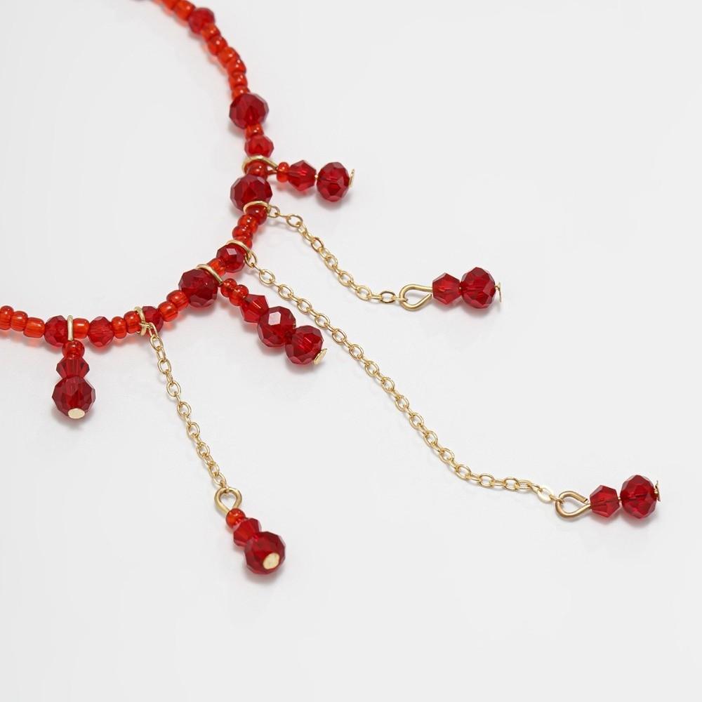 Tassel Blood Drop Necklace Red Halloween Choker Retro Halloween Collarbone Chain  Girl