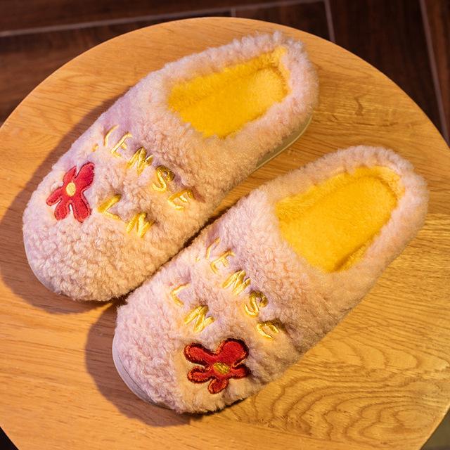 Dámské pantofle Domácí plyšové měkké bavlněné nadýchané pantofle Kawaii Protiskluzové párové podlahové boty Domácí pantofle Ložnice Zimní Vnitřní