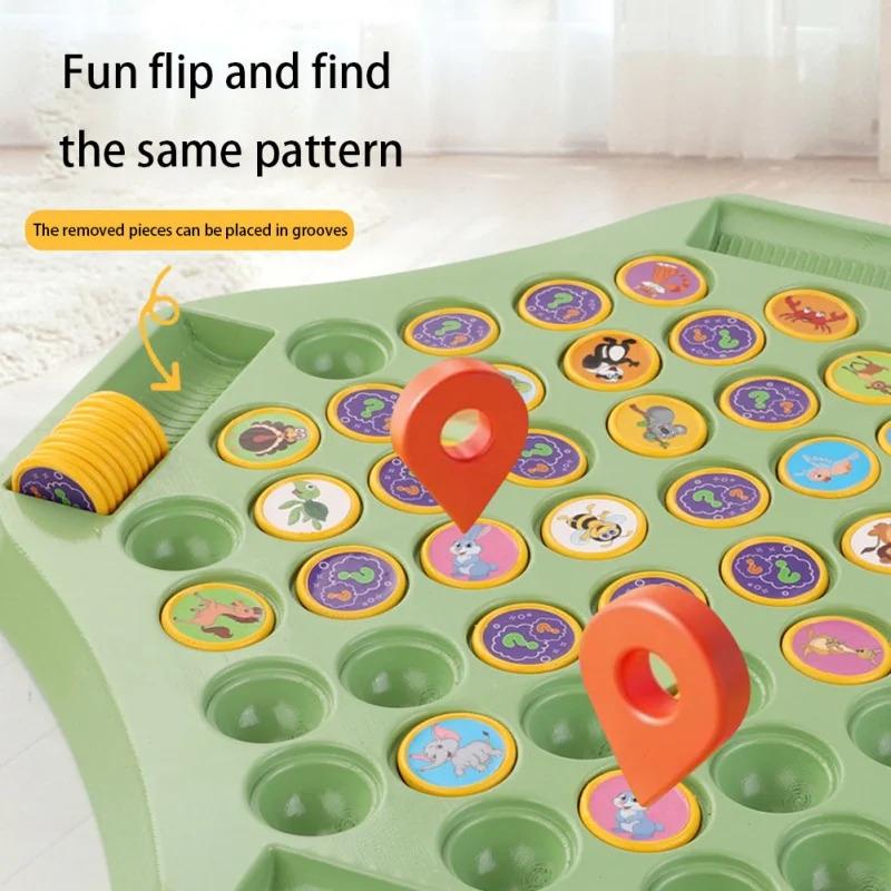 Animal Fruit Memory Matching Game Educational Board Game Kids Interactive Parent-Child Chess Set Cartoon Logical Thinking Toy