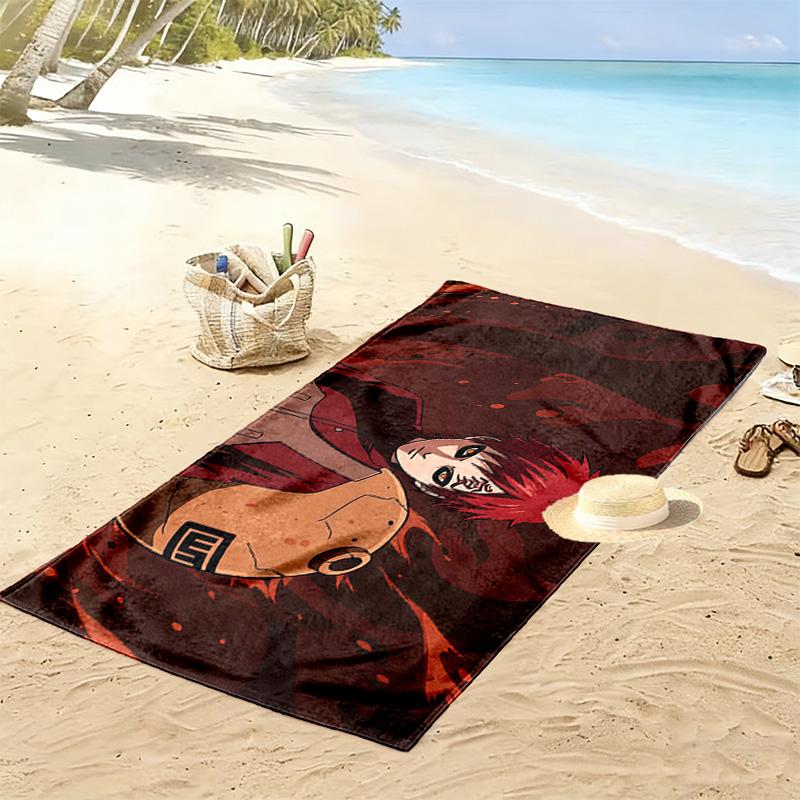 Gaara Red Theme Print Beach Towel, Large Soft Quick Dry Towel for Beach Camping Swimming