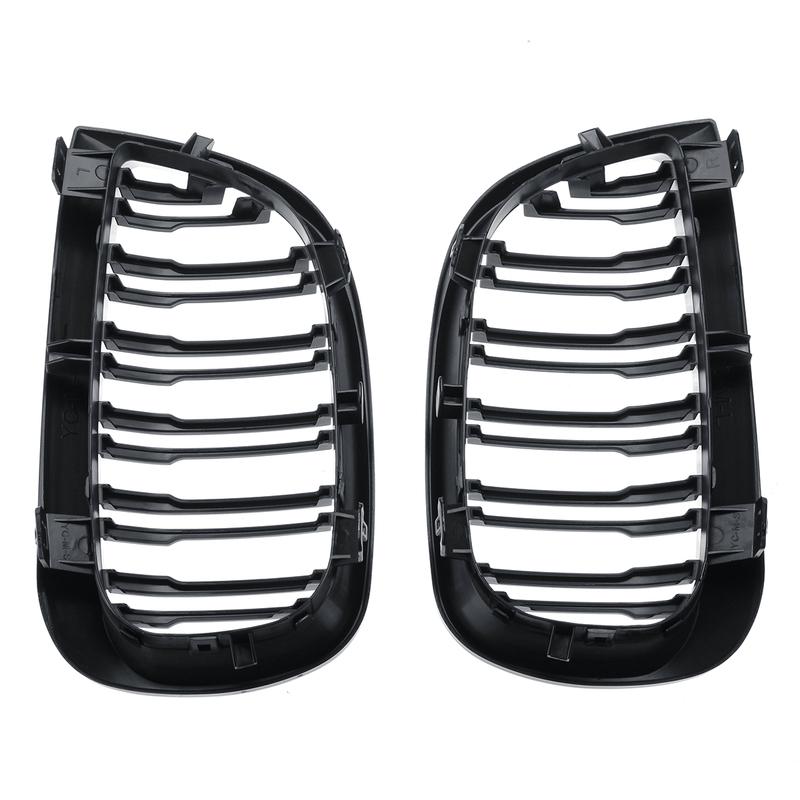 Do BMW E81 E87 120d 120i 130i Przed liftingiem 2004-2007 Błyszcząca Czarna Podwójna Listwa Grill Samochodu Przedni Grill Nerki Grill Wyścigowy