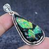 Black Australian Opal Gemstone 925 Sterling Silver Jewelry Pendant 2.36"