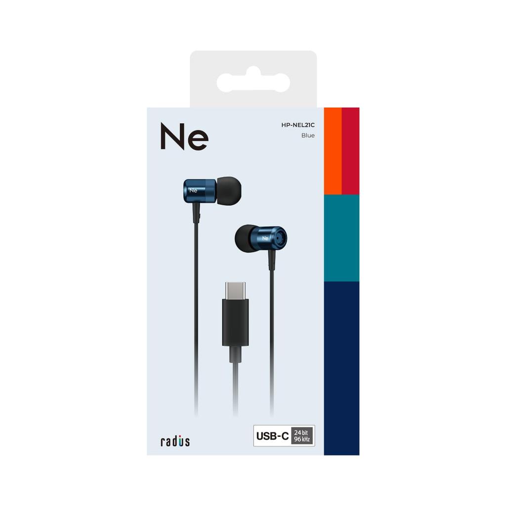 Radius Headphones with Remote Control and HP-NEL21C USB-C Type-C In-Ear Microphone, Hands-Free, HP-NEL21CB (Blue)