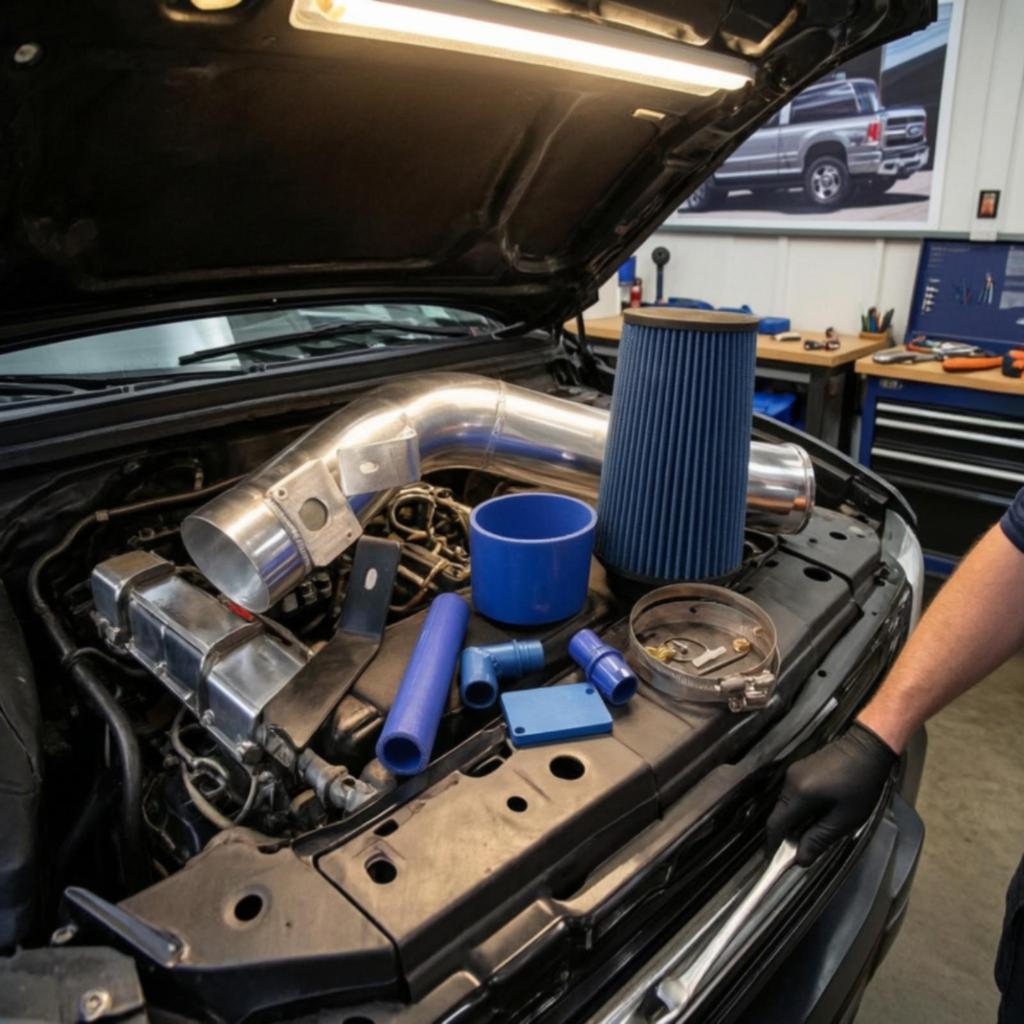 Air Intake Kit with Cleaner Aluminum Tube High