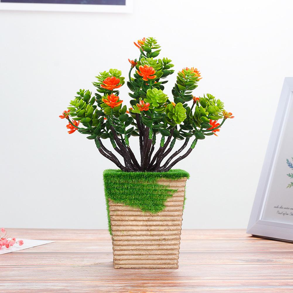 

Simulate Flower Bonsai Decoration for Home Office Resturant Tea Table Orange