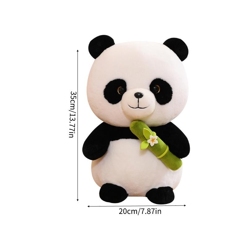 Cute Panda Plush Toy Stuffed Animal Doll Bamboo Shoot Flower Bear Gift For Girls And Kids