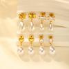 Bow Earrings for Women, Trendy Stuff Cute Bow Pearl Drop Dangle Earrings Bowknot Wedding Party Daily Jewelry