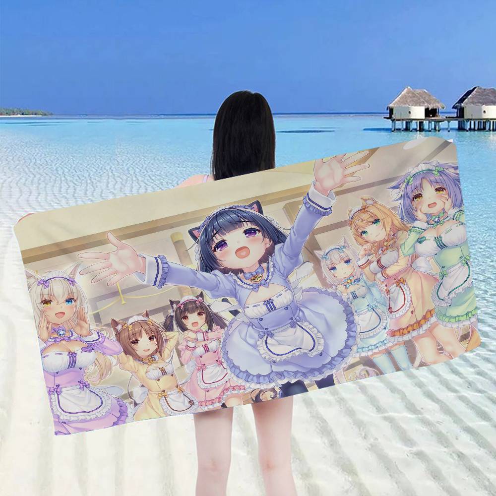 Anime Nekoparas Big Microfiber Beach Towels Quick Dry Towel Sand Beach Towels Pool Towel For Travel Swim Pool Yoga