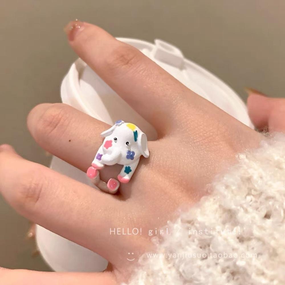 Rolig Liten Monsterring Mun Stor Ögon Pojke Korv Pekfingerring Söt Cool Tecknad Söt Flickvän Parring Smycke