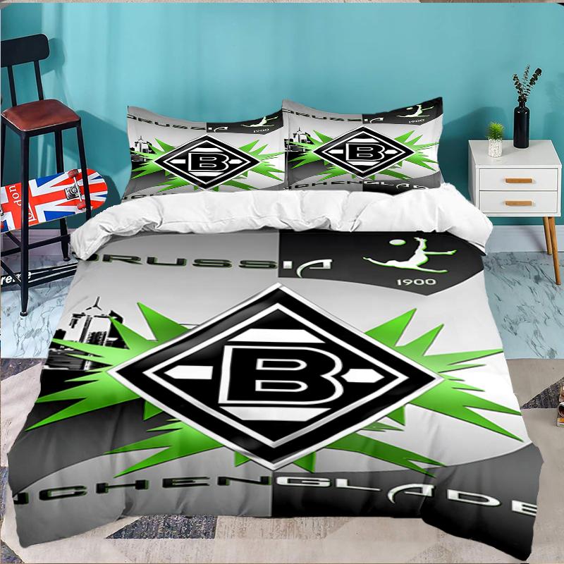 3PCS Monchengladbach Emblem Bedding set,Ideal For1pc Duvet Cover And 2pcs Pillowcases Perfect for Christmas gift,Ideal for Bedroom, Dormitory