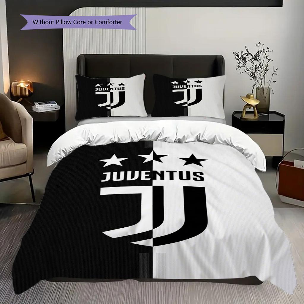 Emblema del Football Club Juventus Set da tre pezzi (1 * copripiumino + 2 * federa, senza nucleo) Copripiumino e federa Set biancheria da letto