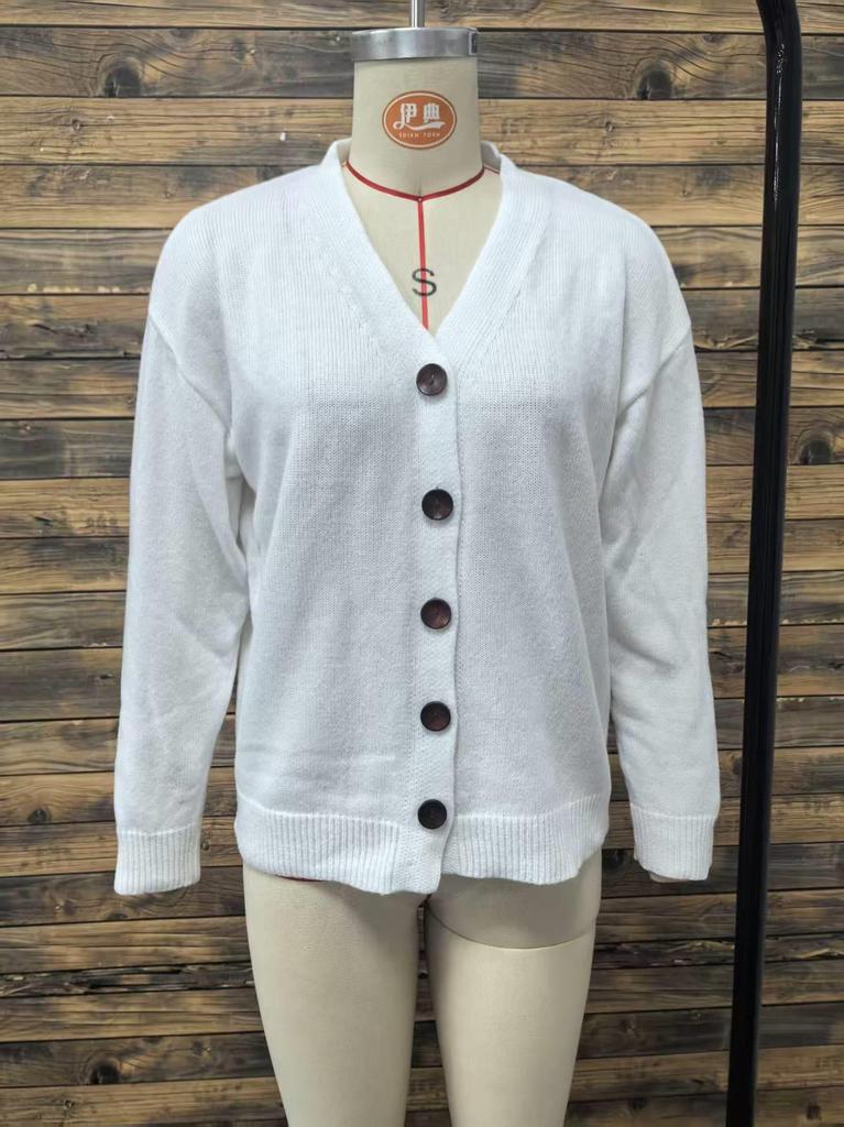 European & American Style Autumn/Winter Women's Solid Color Knit Cardigan Sweater Coat