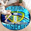Leeds Crest Custom Name Round Area Rug Carpet Rug For Living Room Bedroom Sofa Playroom Decor Nonslip Floor Mat