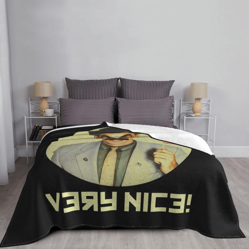 Funny Men Borat Very Nice! Classic Fan Blanket Soft Flannel Throw Blanket Cover for Bed Living room Picnic Travel Home Couch