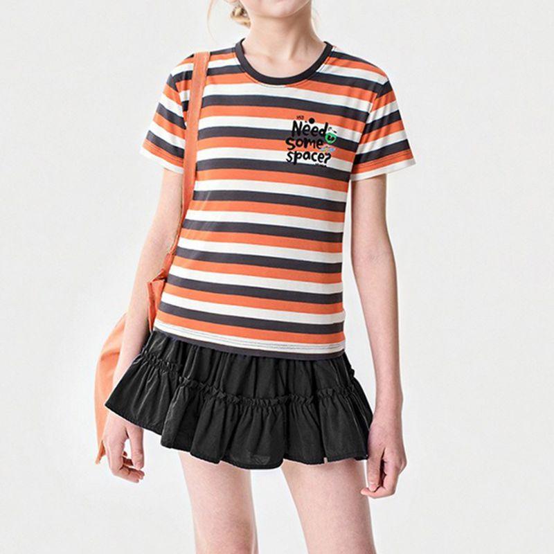 6-14 Years Kids Round Neck Striped T-shirt