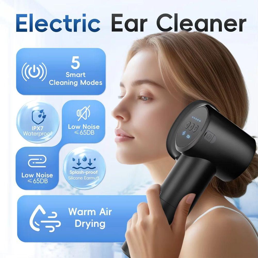 Dual-Compartment Design Ear Wax Removal 5 Pressure Settings Safe Ear Cleaner  Earwax Cleaning