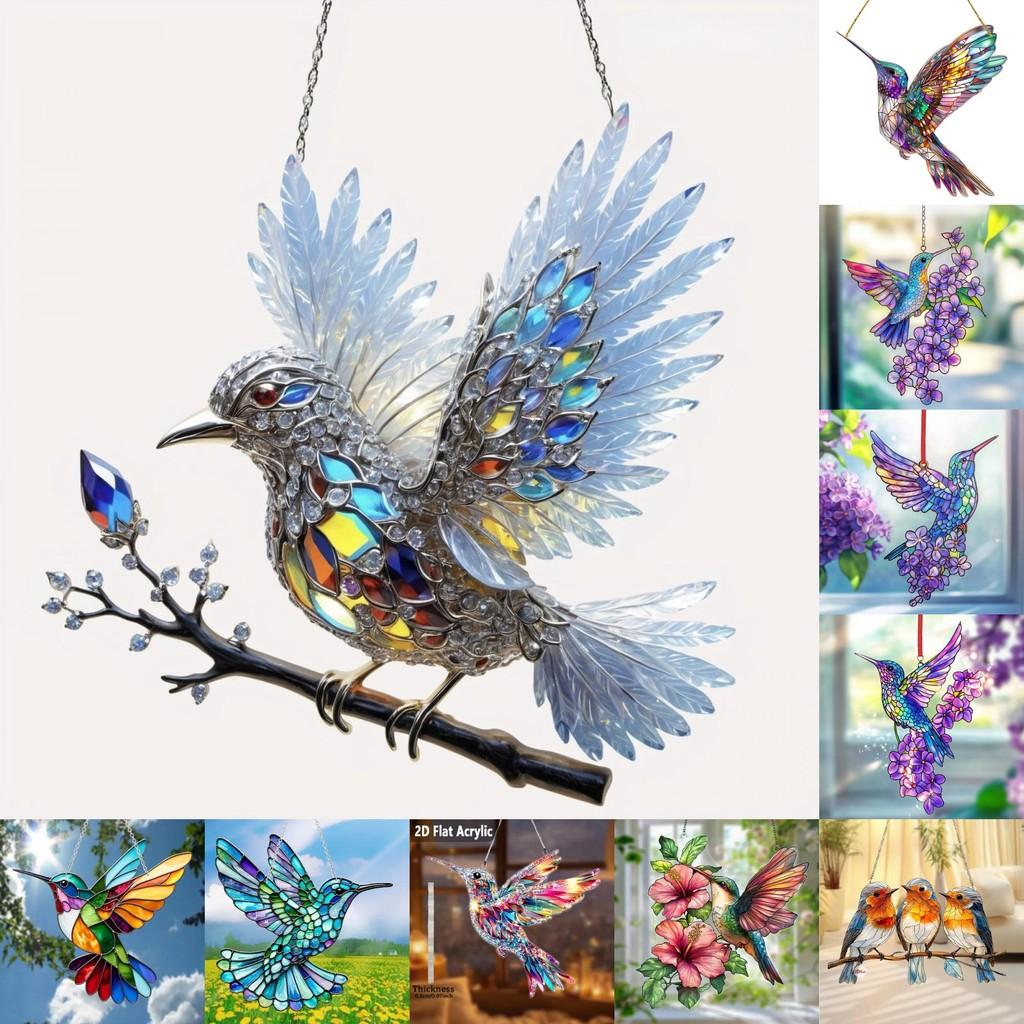 Niedliche Vogel Acryl Wanddekoration für Wohnzimmer und Garten Festliche Deko Geschenk