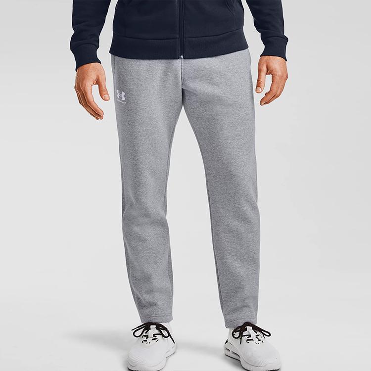 Under Armour Rival Logo Fleece Joggers Men Bottoms Steel Heather-Grey 1359030-035