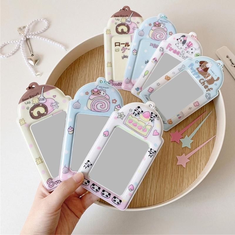 Photocard Holder Korean Popular Photo Card Holder with Keychain ID Cards Holder Pendant Keychain Student Card Sleeves