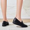 Soft leather comfortable middle-aged mother leather shoes non-slip soft sole wedge heel casual thick sole travel one pedal women's single shoes sp