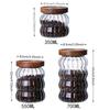 Kitchen High Borosilicate Glass Sealed jar Canister Glass Container Wood Lid Food Storage Jar Coffee Bean Wheaten Grain Oat Can