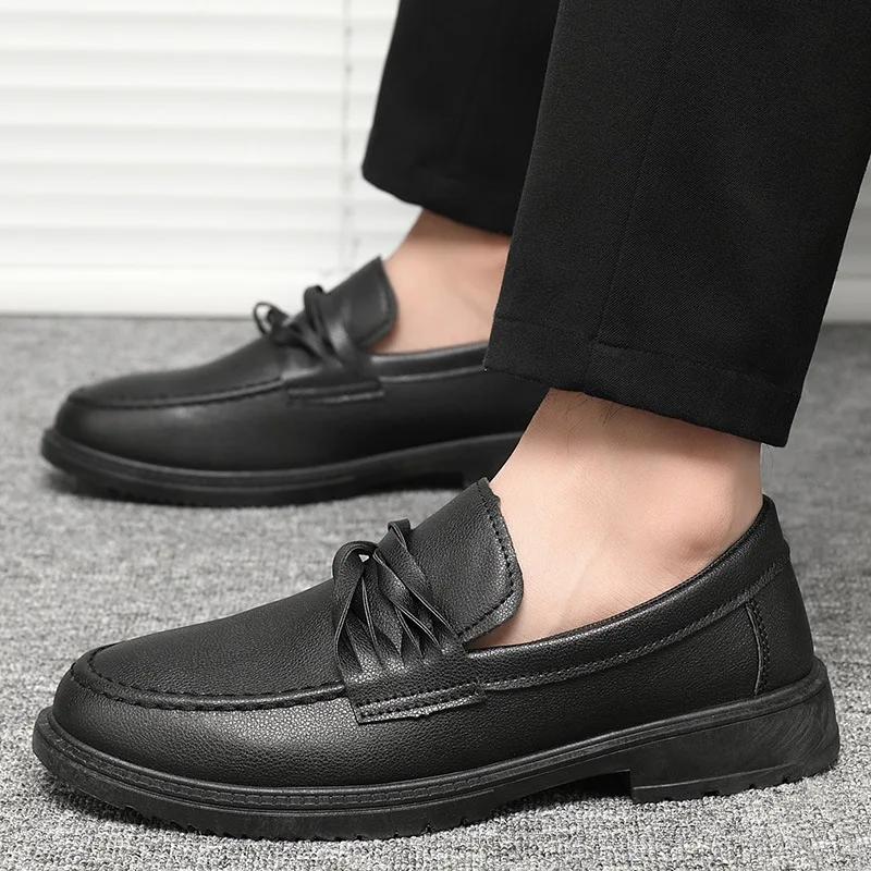 Soft Soled Shallow Mouth Men Shoe Anti Slip Comfort Leather Shoe Simple Casual Shoes Spring Autumn New Styles Men Loafer