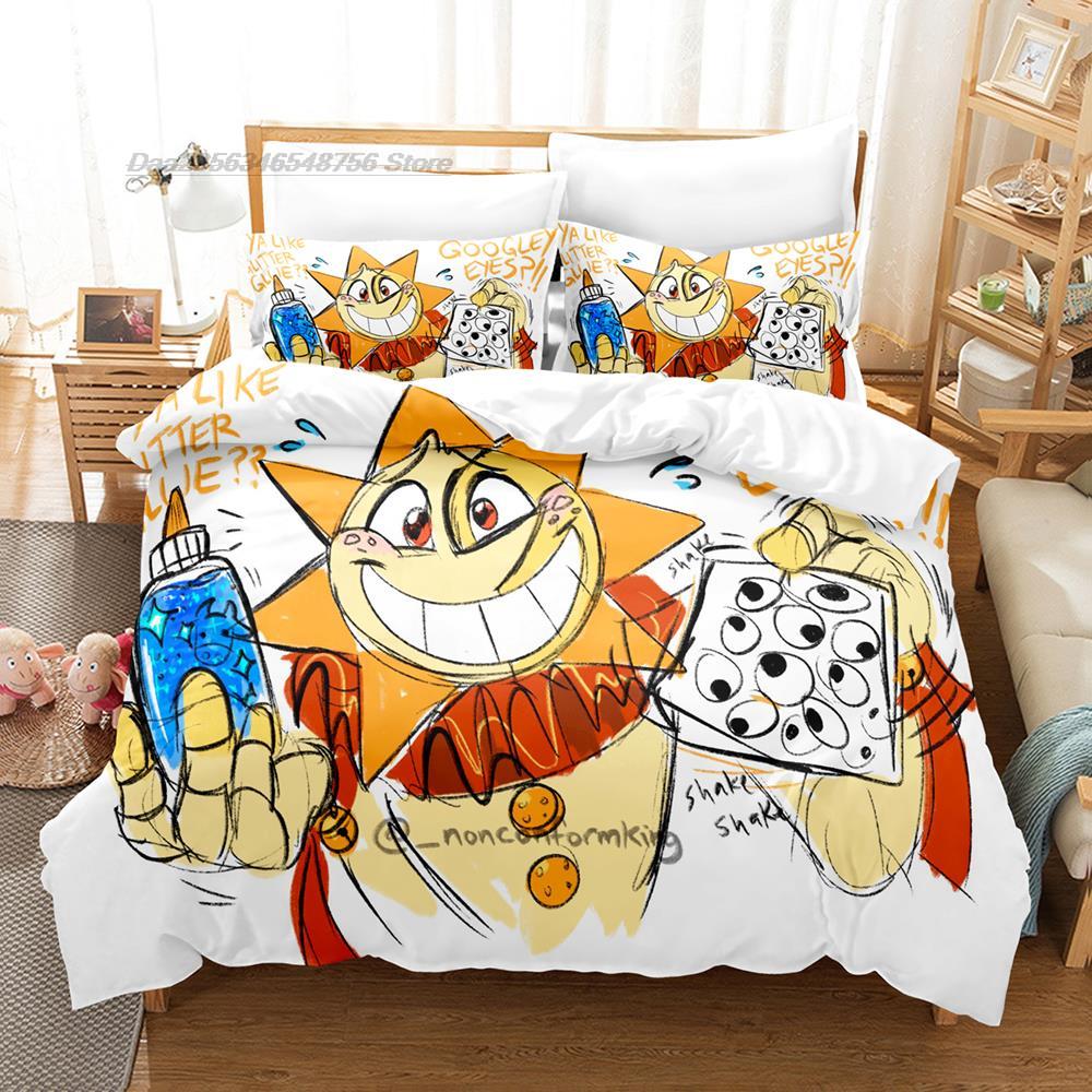 Sundrop Fnaf Bettwäsche-Set Einzelbett Twin Full Queen King Size Bettwäsche-Set Jugendzimmer Laken-Set 3D-Druck Bettlaken-Set