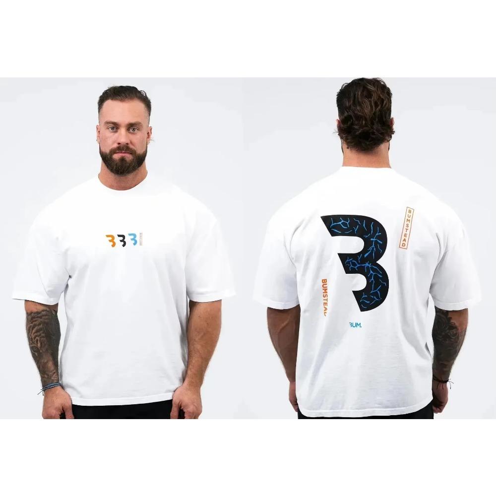 Jogger Summer New Gym Men's T-Shirt Men Vintage Oversized Tshirt CBUM Cotton Sports Fitness T Shirt Running Training T-Shirts