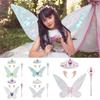 Gift Halloween Costume Butterfly Fairy Wings Sparkle Dress Up Props Set Princess Angel Wings with Crown Elf Ears Costume Cosplay