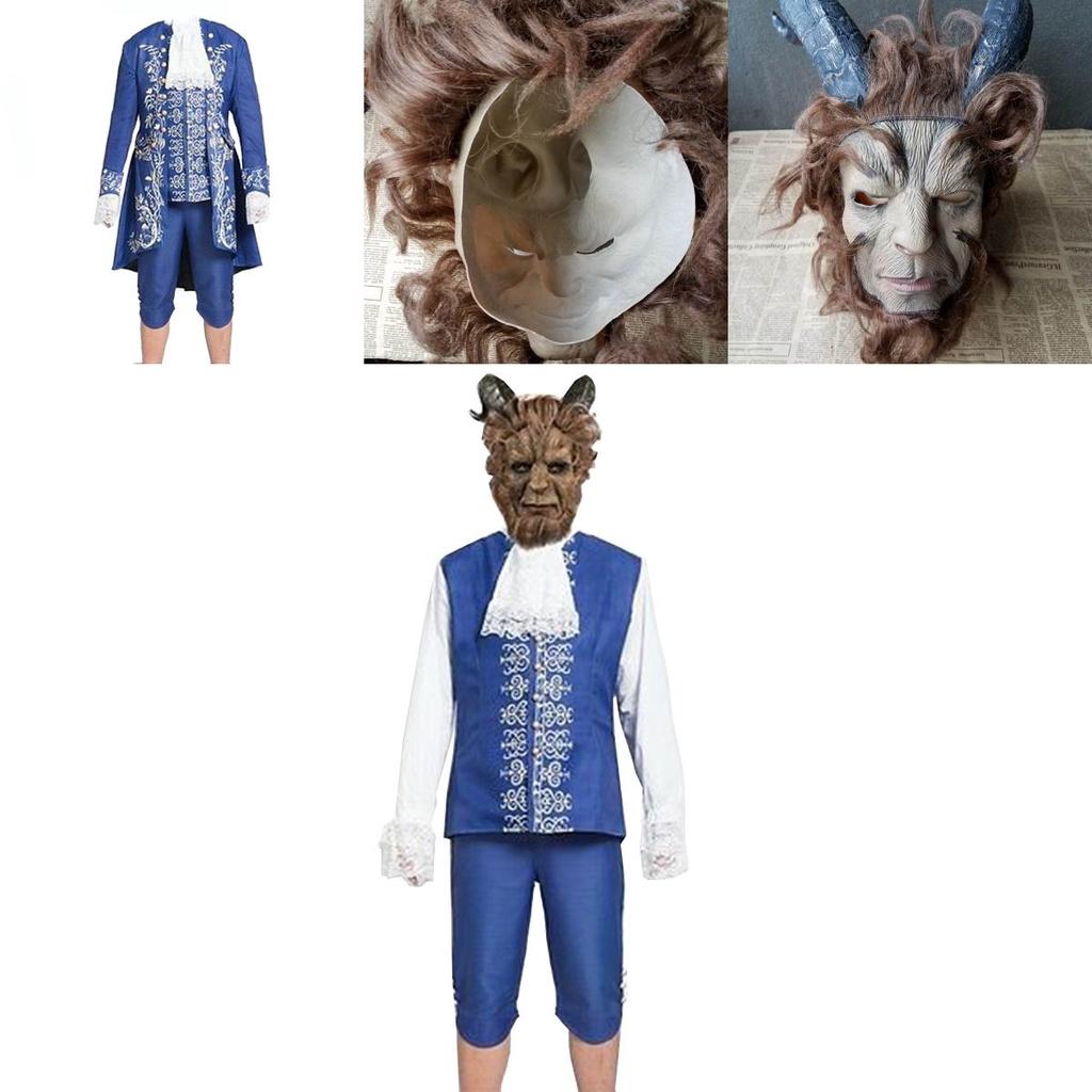 Exquisite Beauty And The Beast Costume Adult Cosplay Prince Adam Clothes Set For Halloween Parties
