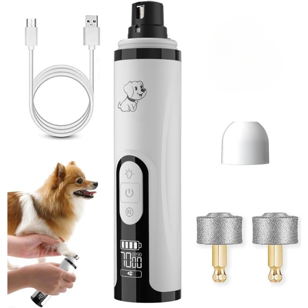 Upgraded Slient Dog Nail Grinder, Professional Pet Nail Grinder, Triple Speed Settings, 2000mAh Battery, Ultra Quiet Operation