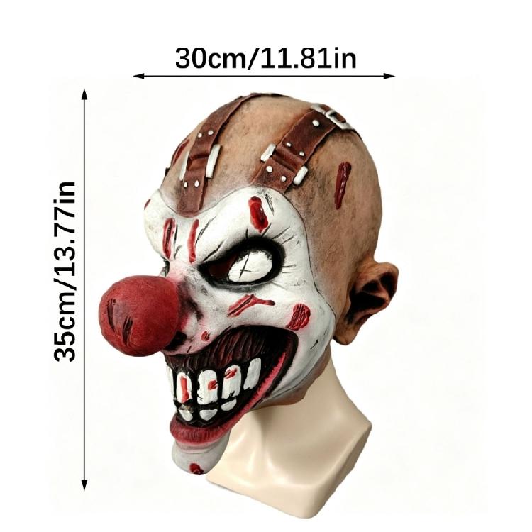 Halloweenowy Klaun Lateksowa Maska Czerwony Nos Cosplay Impreza Domki Strachu Rekwizyty Bezpieczna Maska Horroru Nakrycie Głowy na Imprezy