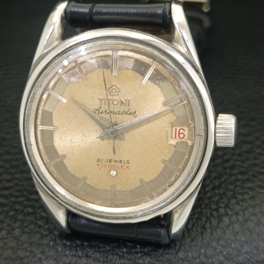 TITONI AIRMASTER TITOFLEX VINTAGE HAND-WINDING SWISS MENS WATCH a703249-1