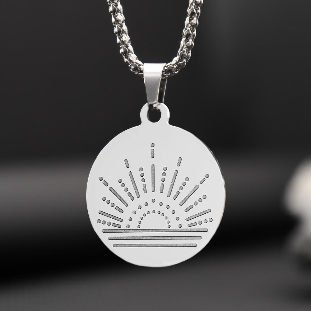 Кулон Высококачественный Солнце Круглый Бренд Квадратная Цепь Уверенность Ожерелье 50CM