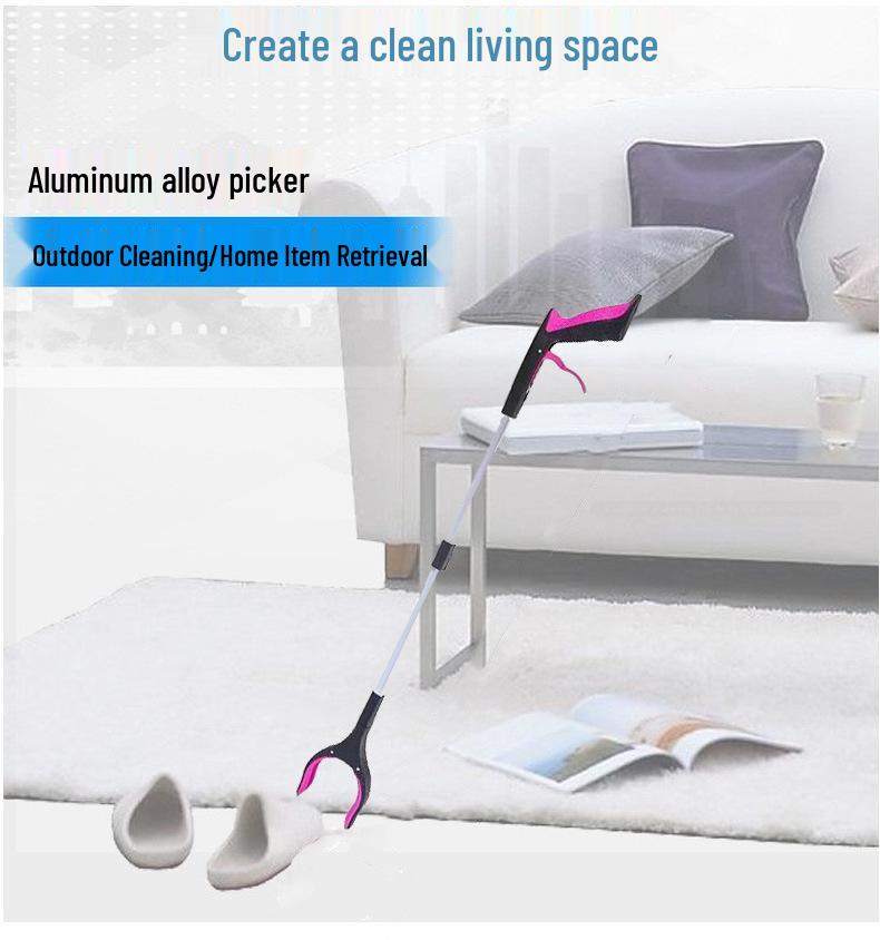 Aluminum Alloy Folding Trash Grabber: Durable Reacher for Household and Sanitation Use