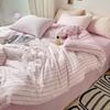 Ins Style Bedding Set Duvet Cover  Wash Cotton Stripe Summer Soft Cool Summer Bed Sheet Set Comforter Set Quilt Cover